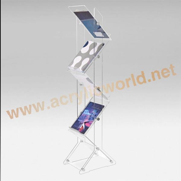floor clear acrylic magazine display case for office